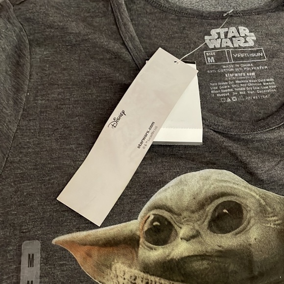 Capped sleeve t-shirt - Grey, Medium - Grogu (Baby Yoda) Star Wars Mandalorian - Picture 6 of 7